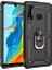 Huawei P30 Lite Kılıf Yüzüklü Standlı Ultra Korumalı Manyetik Vega Kapak-Siyah + Cam Ekran Koruyucu 1