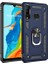 Huawei P30 Lite Kılıf Yüzüklü Standlı Ultra Korumalı Manyetik Vega Kapak-Lacivert + Cam Ekran Koruyucu 1