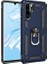 Huawei P30 Pro Kılıf Yüzüklü Standlı Ultra Korumalı Manyetik Vega Kapak-Lacivert + Tam Kaplayan Cam Ekran Koruyucu 1