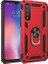 Xiaomi Mi 9 Kılıf Yüzüklü Standlı Ultra Korumalı Manyetik Vega Kapak-Kırmızı + Cam Ekran Koruyucu 1