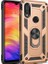 Samsung Galaxy M20 Kılıf Yüzüklü Standlı Ultra Korumalı Manyetik Vega Kapak-Gold + Nano Ekran Koruyucu 1