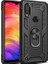 Huawei P Smart 2019 Kılıf Yüzüklü Standlı Ultra Korumalı Manyetik Vega Kapak-Siyah + Nano Ekran Koruyucu 1