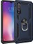 Xiaomi Mi 9 Kılıf Yüzüklü Standlı Ultra Korumalı Manyetik Vega Kapak-Lacivert + Nano Ekran Koruyucu 1