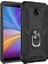 Samsung Galaxy J4 Plus Kılıf Yüzüklü Standlı Ultra Korumalı Manyetik Vega Kapak-Siyah + Tam Kaplayan 5D Nano Ekran Koruyucu 1