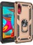 Samsung Galaxy A2 Core Kılıf Yüzüklü Standlı Ultra Korumalı Manyetik Vega Kapak-Gold + Tam Kaplayan 6D Nano Ekran Koruyucu 1