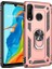 Huawei P30 Lite Kılıf Yüzüklü Standlı Ultra Korumalı Manyetik Vega Kapak-Rose + Tam Kaplayan 6D Nano Ekran Koruyucu 1