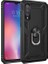 Xiaomi Mi 9 Kılıf Yüzüklü Standlı Ultra Korumalı Manyetik Vega Kapak-Siyah + Tam Kaplayan 6D Nano Ekran Koruyucu 1