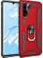 Huawei P30 Pro Kılıf Yüzüklü Standlı Ultra Korumalı Manyetik Vega Kapak-Kırmızı + Full Body Ekran Koruyucu 1