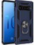 Samsung Galaxy S10 Kılıf Yüzüklü Standlı Ultra Korumalı Manyetik Vega Kapak-Lacivert + Full Body 360 Ekran Koruyucu (Ön-Arka) 1