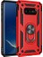 Samsung Galaxy S10e Kılıf Yüzüklü Standlı Ultra Korumalı Manyetik Vega Kapak-Kırmızı + Full Body 360 Ekran Koruyucu (Ön-Arka) 1