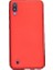 Samsung Galaxy M10 Mat Premium Silikon Kılıf - Kırmızı + Tam Kaplayan 6D Nano Ekran Koruyucu 1