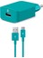 SpeedCharger Seyahat Şarj Aleti 2.1A Type C Kablolu - Turkuaz 1