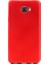 Samsung Galaxy C7 Pro Kılıf Mat Silikon Kılıf Slim Fit Simple Case + Koruyucu Cam Kırmızı 1