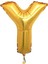 Cakes & Party Y Harfi Altın (Gold) Rengi Folyo Balon 40 Inc 100 cm 1