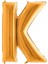 Cakes & Party K Harfi Altın (Gold) Rengi Folyo Balon 40 Inc 100 cm 1