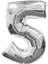 Cakes & Party 5 Rakamı Gümüş Rengi Folyo Balon 40 Inc 100 cm 1