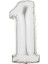 Cakes & Party 1 Rakamı Gümüş Rengi Folyo Balon 40 Inc 100 cm 1