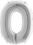 Cakes & Party O Harfi Gümüş Rengi Folyo Balon 40 Inc 100 cm 1