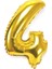 Cakes & Party 4 Rakamı Altın (Gold) Rengi Folyo Balon 40 Inc 100 cm 1
