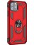 Apple iPhone 11 Pro Max Kılıf Military Ring Holder Kırmızı 1