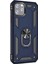Apple iPhone 11 Pro Max Kılıf Military Ring Holder Lacivert 1