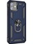 Apple iPhone 11 Kılıf Military Ring Holder Lacivert 1