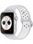 Apple Watch Seri 7/6/SE/5/4 Delikli Spor Kayış 45mm 44mm 42mm Uyumlu Gri - Beyaz 1