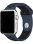 Case 4U Apple Watch Seri 7/6/SE/5/4 Delikli Spor Kayış 45mm 44mm 42mm Uyumlu Gece Mavisi - Siyah 1