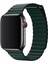 Apple Watch Seri 7/6/SE/5/4 Deri Loop Kayış 45mm 44mm 42mm Uyumlu Koyu Yeşil 1