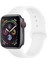 Apple Watch Seri 7/6/SE/5/4 Silikon Spor Kordon 44mm 42mm 45mm Uyumlu Beyaz 1