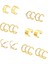 Gold Ip Çelik 6 Takım Kıstırma Bayan Küpe EB66SR 1