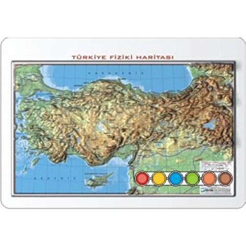 Gürbüz Yap-Boy Kabartmalı Türkiye Fiziki Haritası 35x50 cm Fiyatı