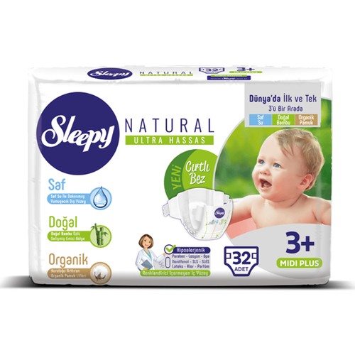 Sleepy Sensitive Bebek Bezi 3+ Beden Midi Plus Jumbo Paket