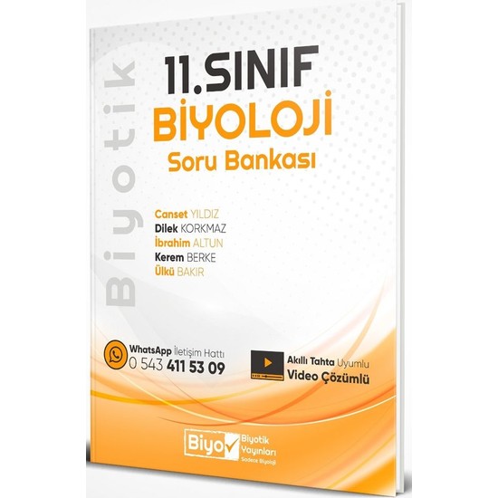 Biyotik Yayınları 11.Sınıf Biyoloji Soru Bankası Kitabı Ve Fiyatı