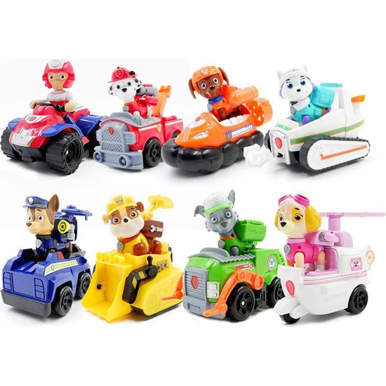 E-kids Paw Patrol Oyuncak Görev Araçları 9'lu Set