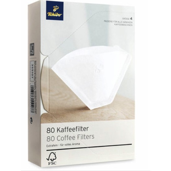 Tchibo 4 Numara (Büyük Boy) Filtre Kahve Kağıdı 80�li Beyaz Fiyatı