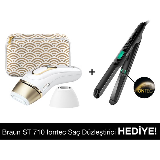 Braun Silk·Expert Pro5 PL5137 Lazer Epilasyon,400.000 Atım + Braun ST 710 Saç Iontec Saç Düzleştirici Hediye