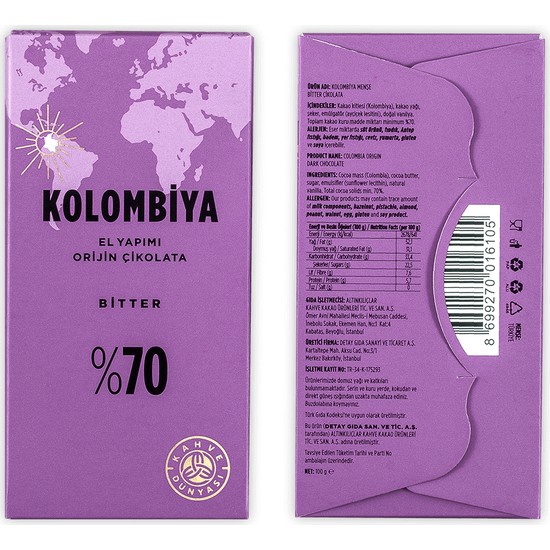 Kahve Dünyası El Yapımı Çikolata Kolombiya 100 gr Fiyatı