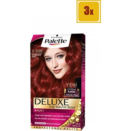 Palette Deluxe 6/888 Sonbahar Kızılı Saç Boyası 3'lü Set