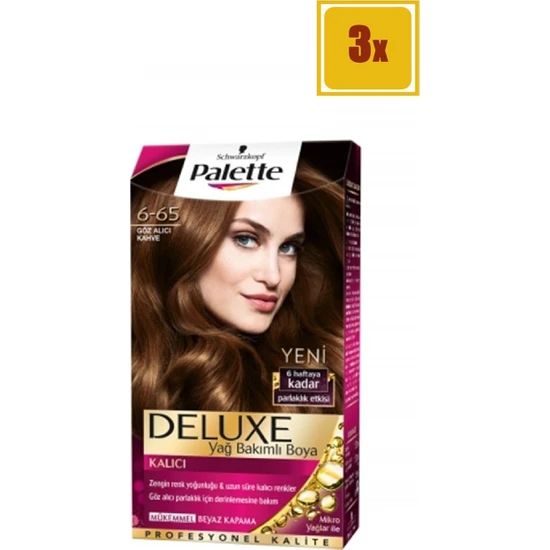 Palette Deluxe 6/65 Göz Alıcı Kahve Saç Boyası 3'lü Set