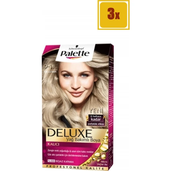 Palette Deluxe 9/1 Küllü Sarı Saç Boyası 3'lü Set