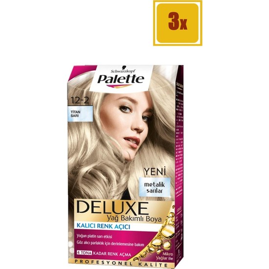Palette Deluxe 12/2 Titan Sarı Saç Boyası 3'lü Set