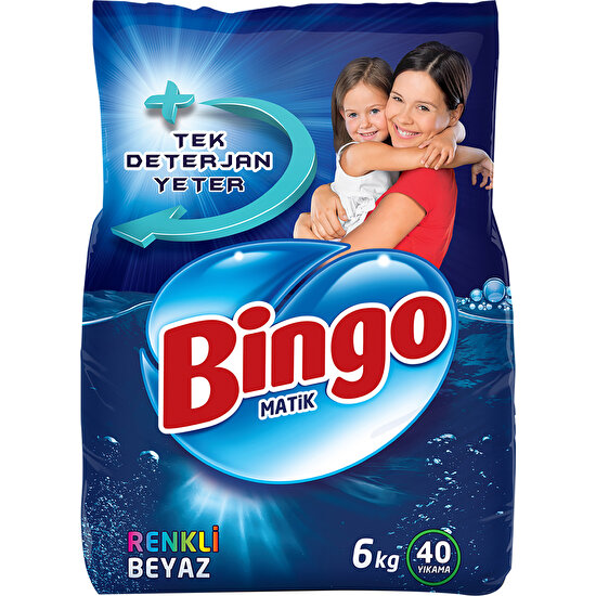 Bingo Renkli&Beyaz Toz Çamaşır Deterjanı 6 Kg