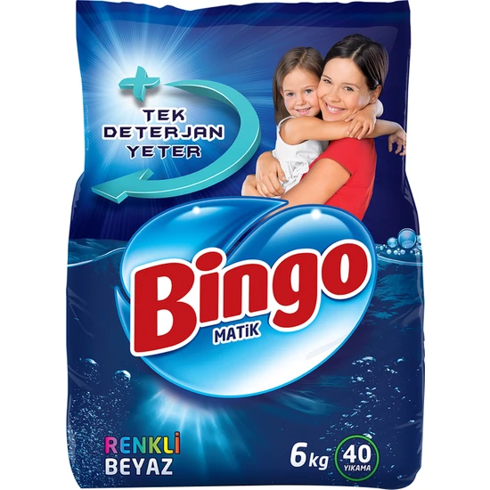 Bingo Renkli&Beyaz Toz Çamaşır Deterjanı 6 Kg