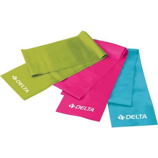 Delta 3 'lü Pilates Bandı  150 cm x 15 cm Egzersiz Direnç Lastiği (Uç Kısmı Açık)