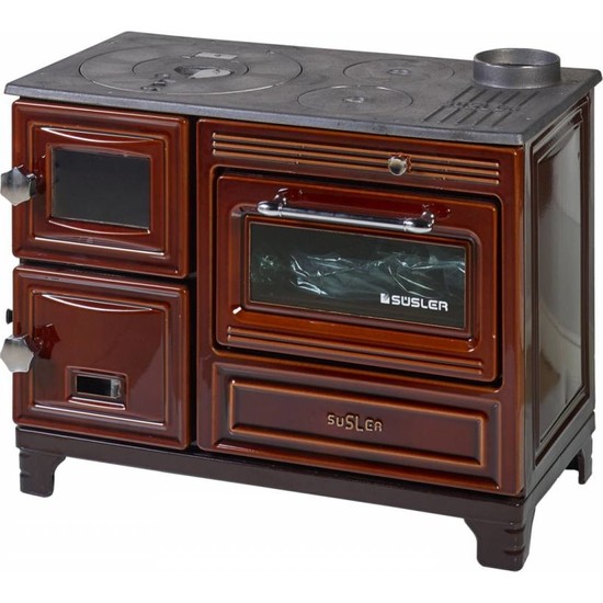 Süsler Modern Döküm Fırınlı Soba Camlı Kuzineli Soba Fiyatı