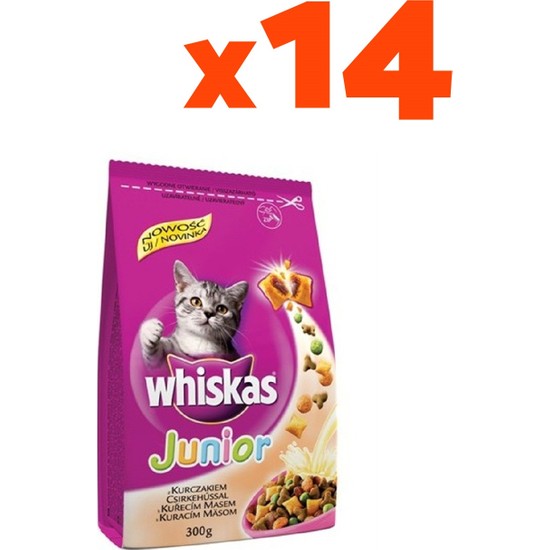 Whiskas 300 g Tavuklu Yavru Kuru Kedi Maması 14�lü Set Fiyatı