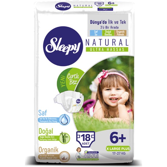 Sleepy Sensitive Bebek Bezi 6+ Beden XL Plus Jumbo Paket (18 Fiyatı