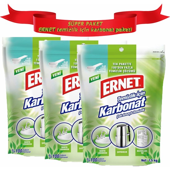 Ernet Temizlik Için Karbonat 1.5 kg x 3 Adet