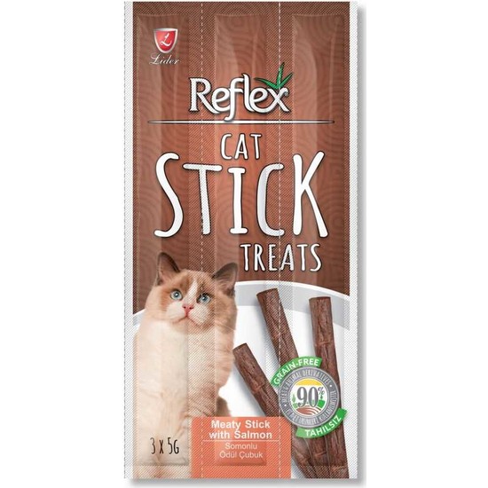Reflex Stick Somonlu Kedi Ödül Çubuk Mama 3 x 5 g (3 Paket) Fiyatı